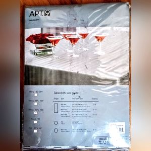 NEW CLOTH TABLE CLOTH OBLONG 120"x 60", By APT 9, GREY